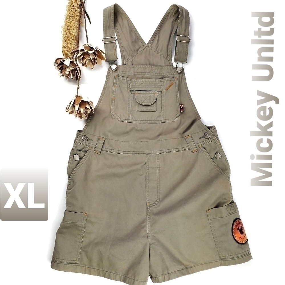 Mickey Unltd Girls Tan Multi Pocket Overall Sz XL - Picture 1 of 11